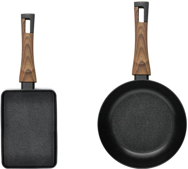 실바트 IH 인덕션 까리노 프라이팬세트 2개, 블랙, 계란말이팬 18cm + 프라이팬 20cm, 1세트