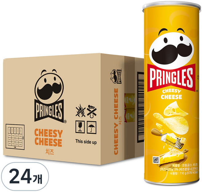 PRINGLES 品客 洋芋片 香濃起司風味, 110g, 24罐