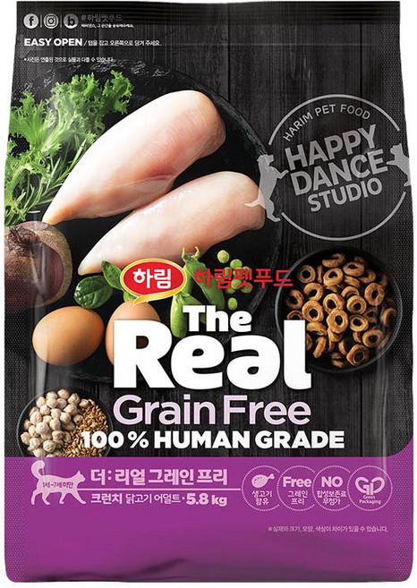 하림펫푸드 어덜트 더리얼 캣 그레인프리 크런치 건식사료, 닭, 5.8kg, 1개