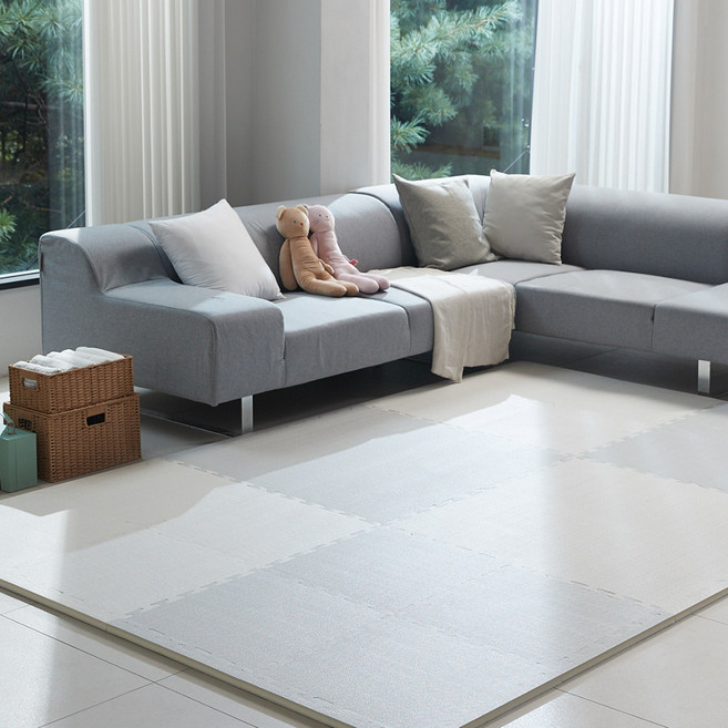 따사룸 놀이방 층간소음 PE 퍼즐매트, 라이트 그레이, 16개