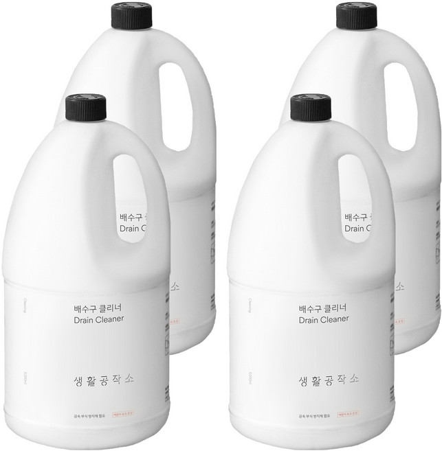 생활공작소 배수구 클리너, 3L, 4개