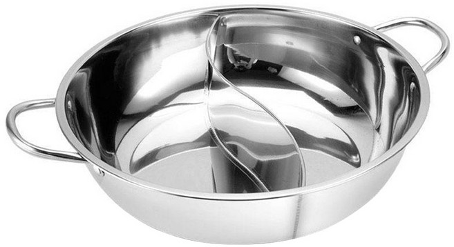 AHOYE 加厚不鏽鋼鴛鴦鍋 電磁爐適用, 1個, 30cm