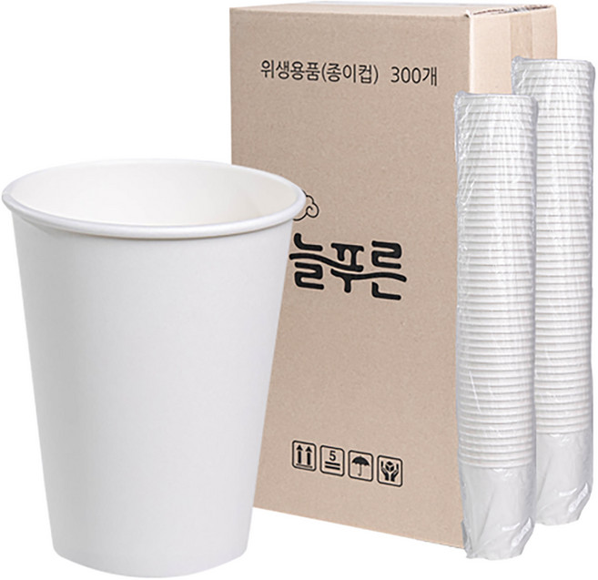 늘푸른 무인쇄 종이컵 380ml, 300개입, 1개