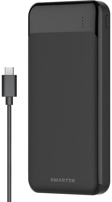 스마텍 3포트 보조배터리 10000mAh 멀티단자 + 케이블, 블랙, STPB-GB1