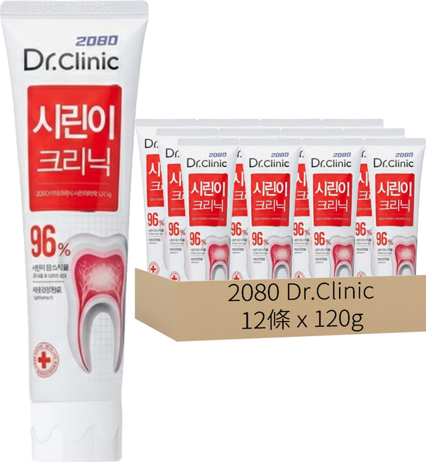 2080 Dr.Clinic 舒敏牙齦護理牙膏, 120g, 12條