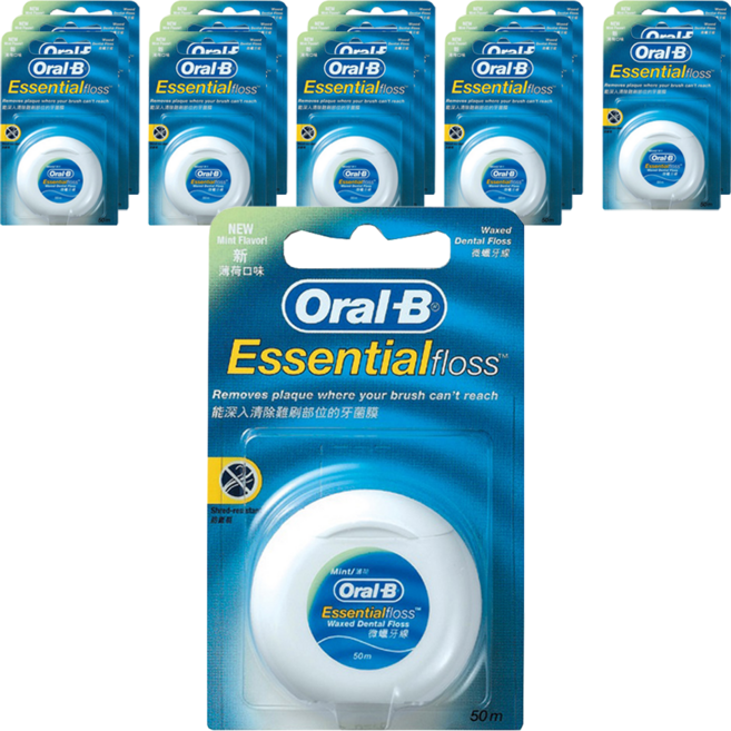 Oral-B 歐樂B 薄荷微蠟牙線, 50m, 1個裝, 15個