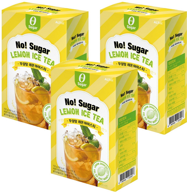 무설탕 레몬 아이스티분말, 15g, 10개입, 3개