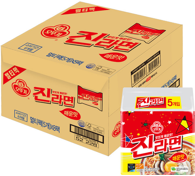 오뚜기 진라면 매운맛 120g, 40개