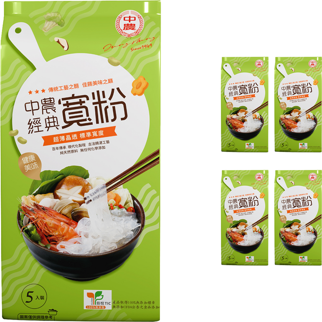 中農粉絲 經典寬粉, 200g, 5包