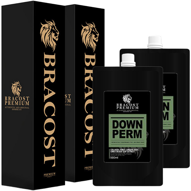 브라코스트 셀프 다운펌 건강모 + 시술도구 풀세트, 500ml, 2개