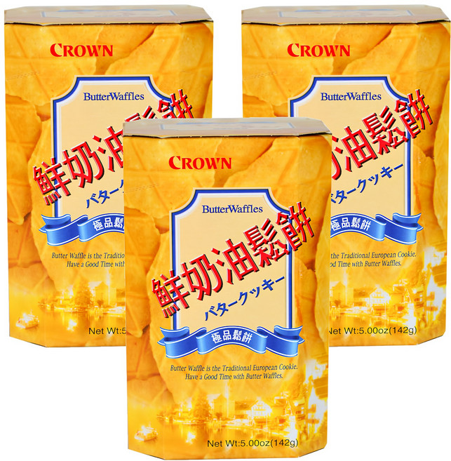 CROWN 皇冠 鮮奶油鬆餅, 142g, 3盒