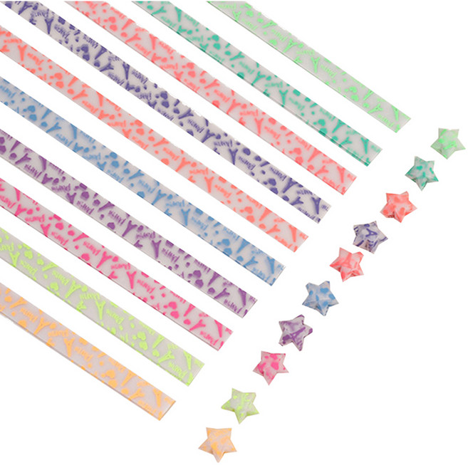 미소로운 이벤트 양면 별 종이접기 멀티페이퍼 야광 사랑탑, 210개, 10색