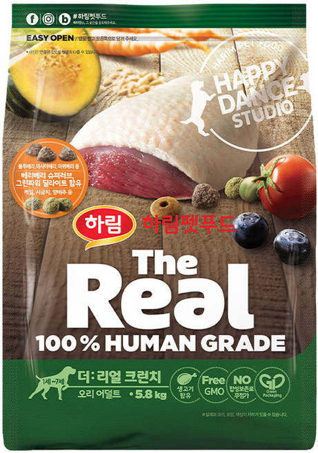 하림펫푸드 어덜트 강아지 더리얼 크런치 건식사료, 오리, 5.8kg, 1개