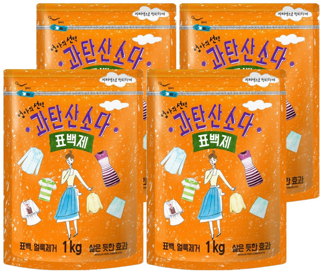엄마의선택 과탄산소다 표백제, 1kg, 4개