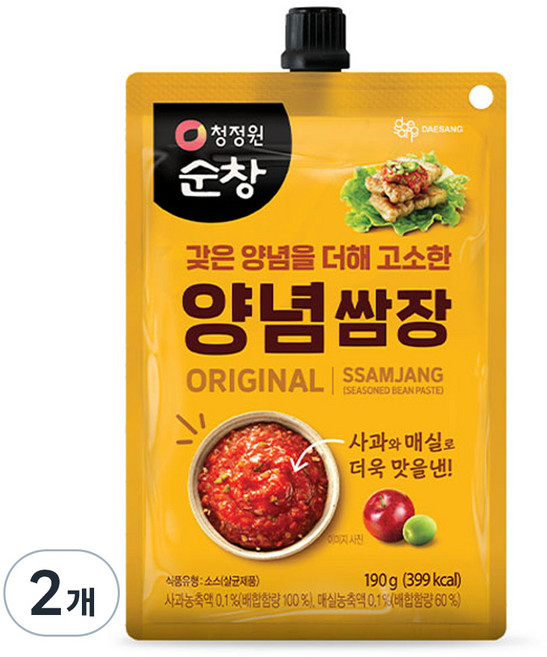 청정원순창 양념쌈장, 190g, 2개