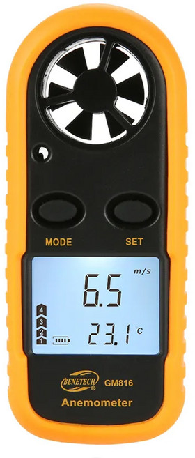 BENETECH GM816 風速計/風速儀 附電池, 1個, 混和顏色
