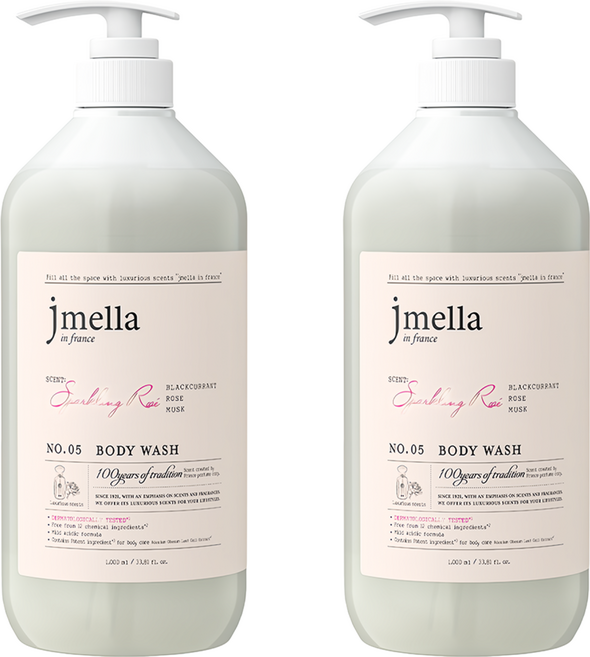 jmella 法式漫舞香水沐浴乳 No.05 Sparkling Rose, 1L, 2瓶