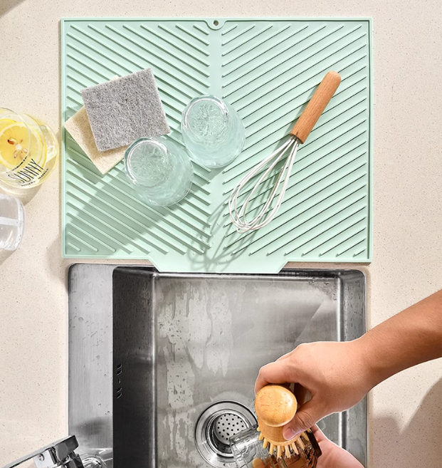 유니트리 특대형 실리콘 식기건조대 드라잉 매트 L, 1단, 민트, 1개