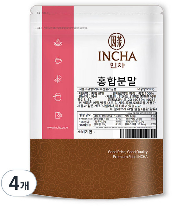 인차 홍합분말, 200g, 4개