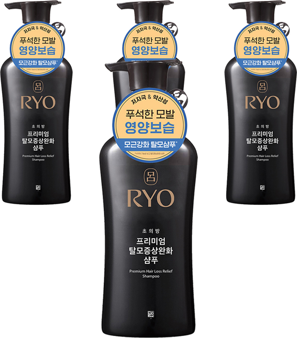 RYO 呂 蔘蘊菁萃頭皮賦活洗髮精, 4瓶, 490ml