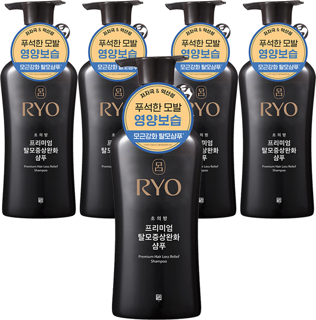 RYO 呂 蔘蘊菁萃頭皮賦活洗髮精, 5瓶, 490ml