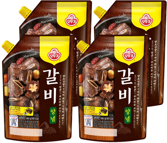 오뚜기 갈비양념 스파우트팩, 4개, 480g