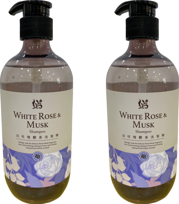 JUST HERB 香草集 洗髮精 白玫瑰麝香, 500ml, 2瓶