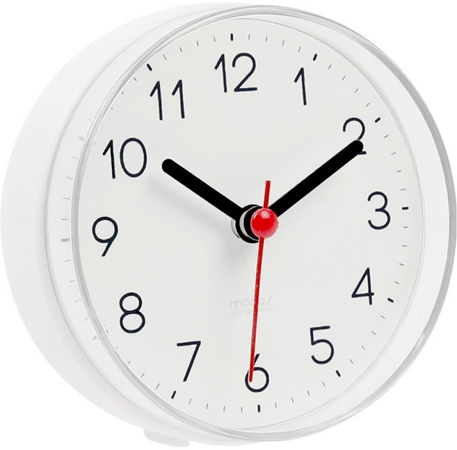 무아스 2WAY 무소음 방수 욕실시계, 화이트