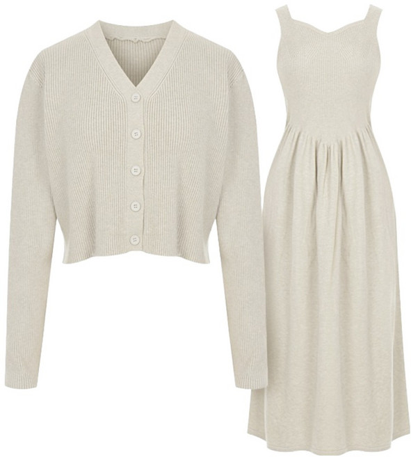 티뷰 니트가디건원피스세트 V5A-CSE001