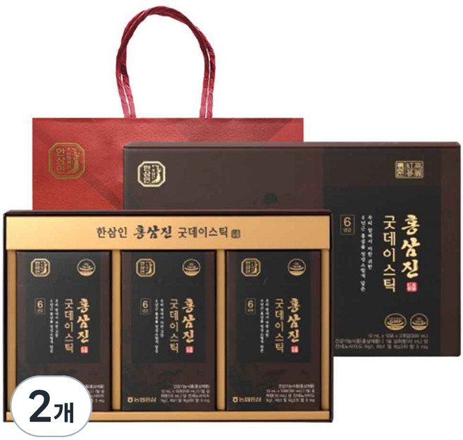 한삼인 홍삼진 굿데이스틱 30p, 300ml, 2개