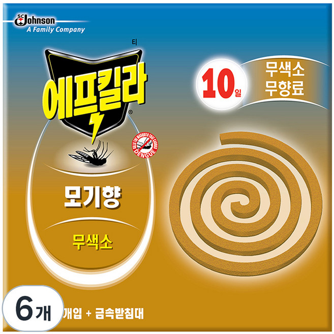 에프킬라 모기향 내추럴무향 10p, 6개