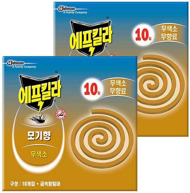 에프킬라 모기향 무향 10p, 2개