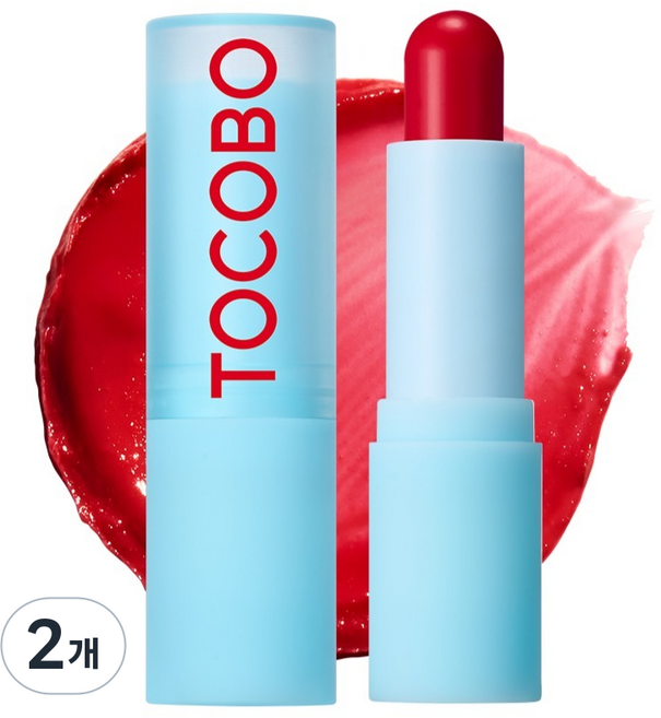 토코보 글래스 틴티드 립밤, 015 캔디 애플, 3.5g, 2개