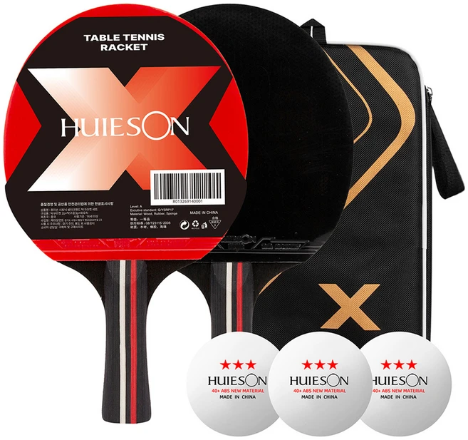 시토닉 쉐이크핸드 탁구라켓 2p + 탁구공 3p + 파우치 세트, 1개 - 쿠팡