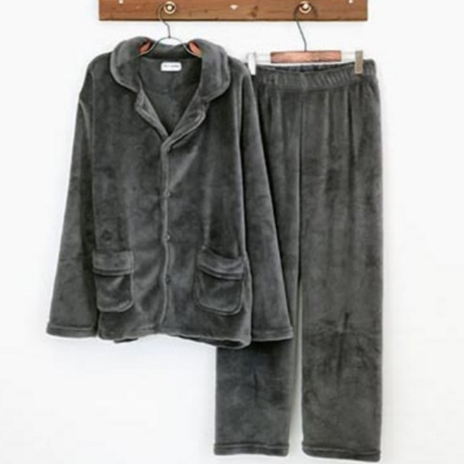 글램공감 커플용 허그미 극세사 카라 겨울 잠옷 상하의 세트