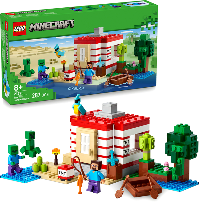 LEGO 樂高 Minecraft 當個創世神 炸藥叢林屋 21275 積木玩具組 (287片), 1組, The TNT Jungle House
