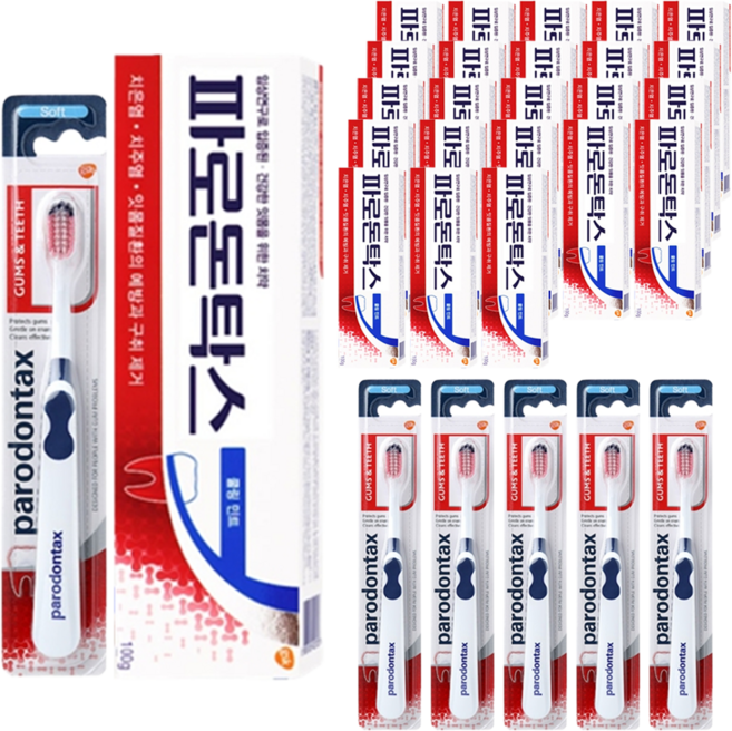 파로돈탁스 쿨링민트 치약 100g 4개 + 파로돈탁스 검앤티스 칫솔 1개, 6세트