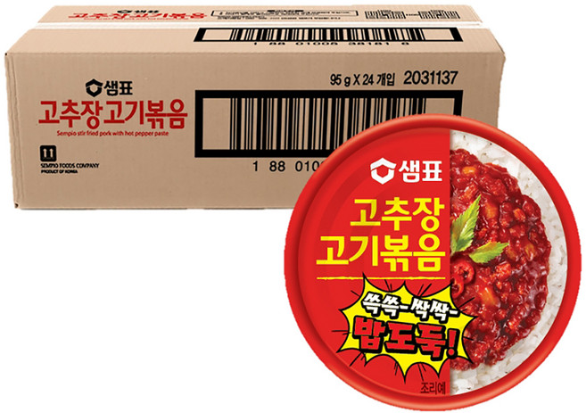 샘표 쓱쓱싹싹 밥도둑 고추장 고기볶음, 95g, 24개