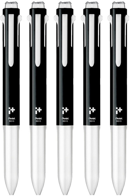 Pentel 飛龍文具 i plus 五色筆, 黑, 5支
