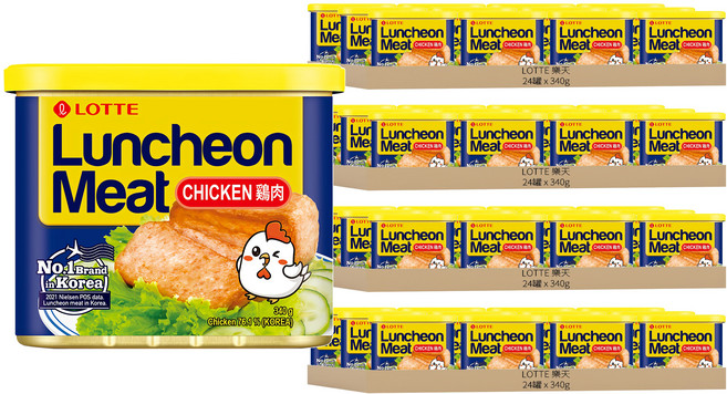 LOTTE 樂天 雞肉午餐肉 原味, 340g, 96罐