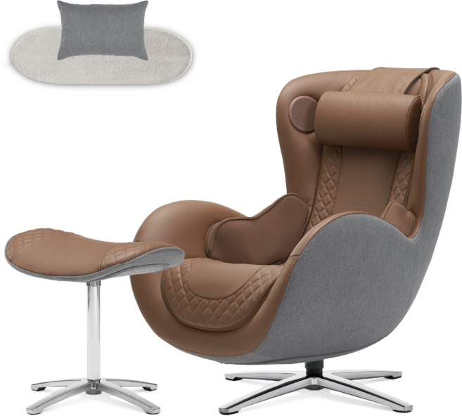 누하스 뉴클래식 안마의자 + 고급 러그 + 보조쿠션 방문설치, N-0003H, 다크캬라멜