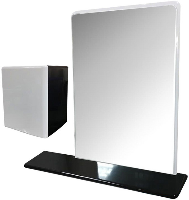 蒂娜 防水浴鏡吊櫃組 吊櫃, 銀色 + 黑色