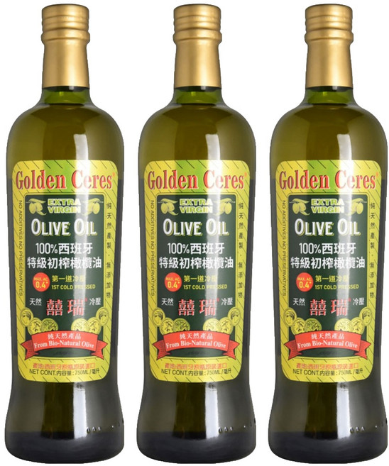 BIOES 囍瑞 1st Cold Pressed Extra Virgin 100% 冷壓特級初榨純橄欖油, 750ml, 3瓶