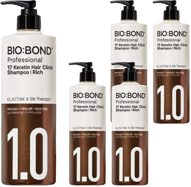 엘라스틴 실크테라피 바이오본드 리치 샴푸 화이트 플로럴 머스크, 450ml, 5개