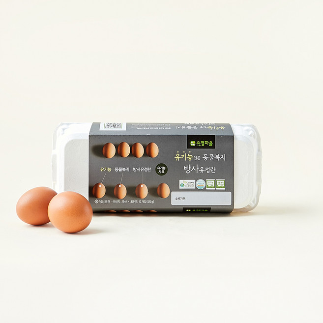 유정마을 유기농 인증 동물복지 방사 유정란 사육환경번호 1번 520g, 10구, 1개