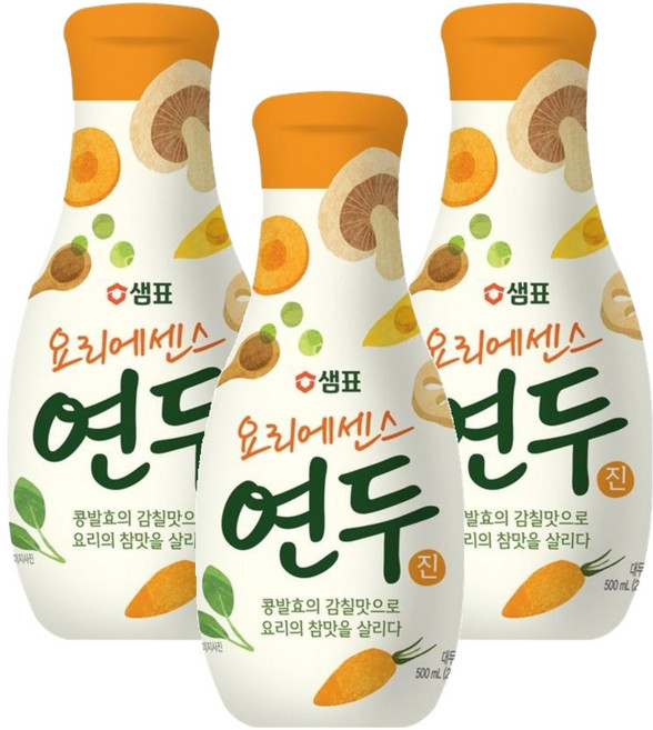 연두 요리에센스 진, 500ml, 3개