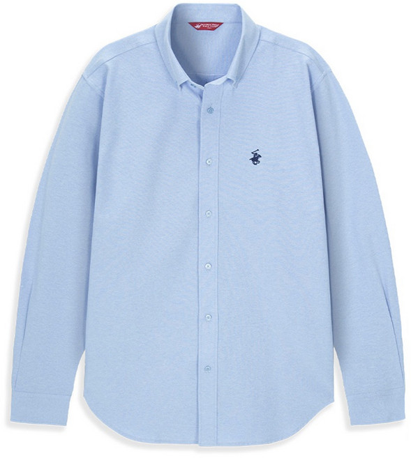 BEVERLY HILLS POLO CLUB 比佛利保羅 男士經典牛津布鈕扣刺繡Logo長袖襯衫 CPH3S01