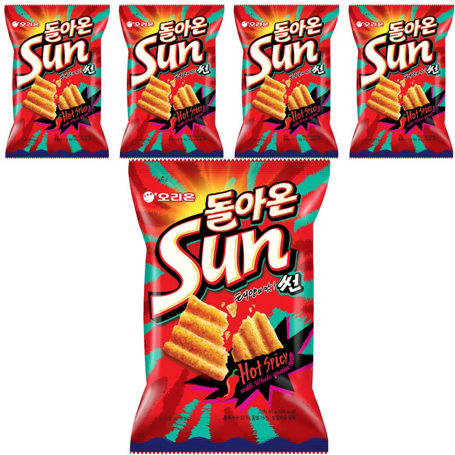오리온 돌아온 썬 핫스파이시, 80g, 5개