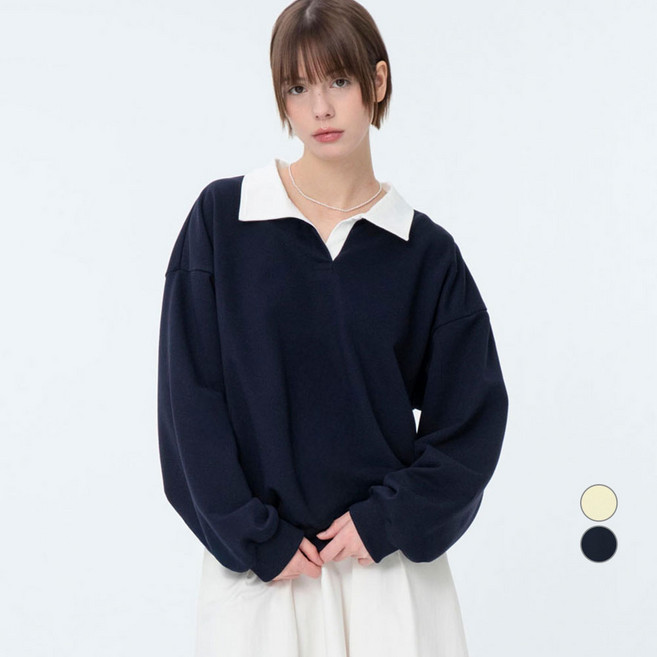 ELLE PARIS 럭비 맨투맨 스웻셔츠