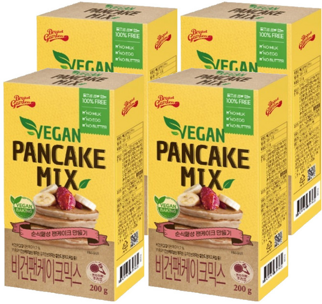브레드가든 비건 팬케이크 믹스, 200g, 4개